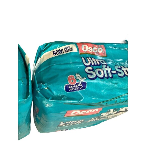 2 VTG 90s Osco Cloth Diapers XXL 6 Jim Henson Muppet Babies Dead Stock RARE - Picture 6 of 7